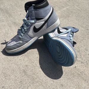 Jordan Men's Sneakers - Light Blue and Black